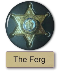 The Ferg Longmire Name Badge & Sheriff 3" Button Halloween Costume 